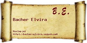 Bacher Elvira névjegykártya